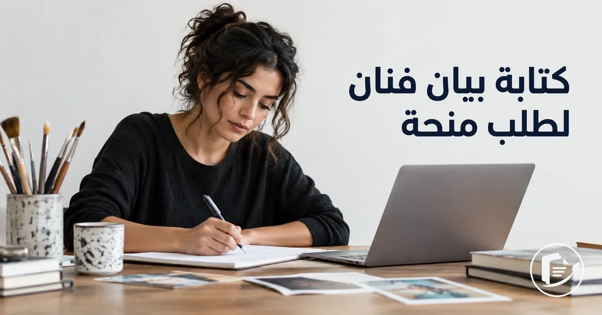 فنان يكتب بيان الفنان لطلب منحة