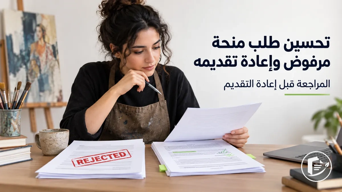 فنان يراجع طلب منحة مرفوضًا استعدادًا لإعادة تقديمه