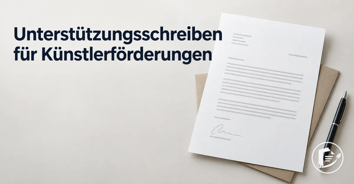 Unterstützungsschreiben für den Förderantrag eines Künstlers