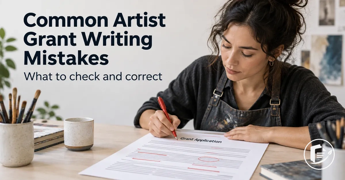 Artist correcting common grant writing mistakes