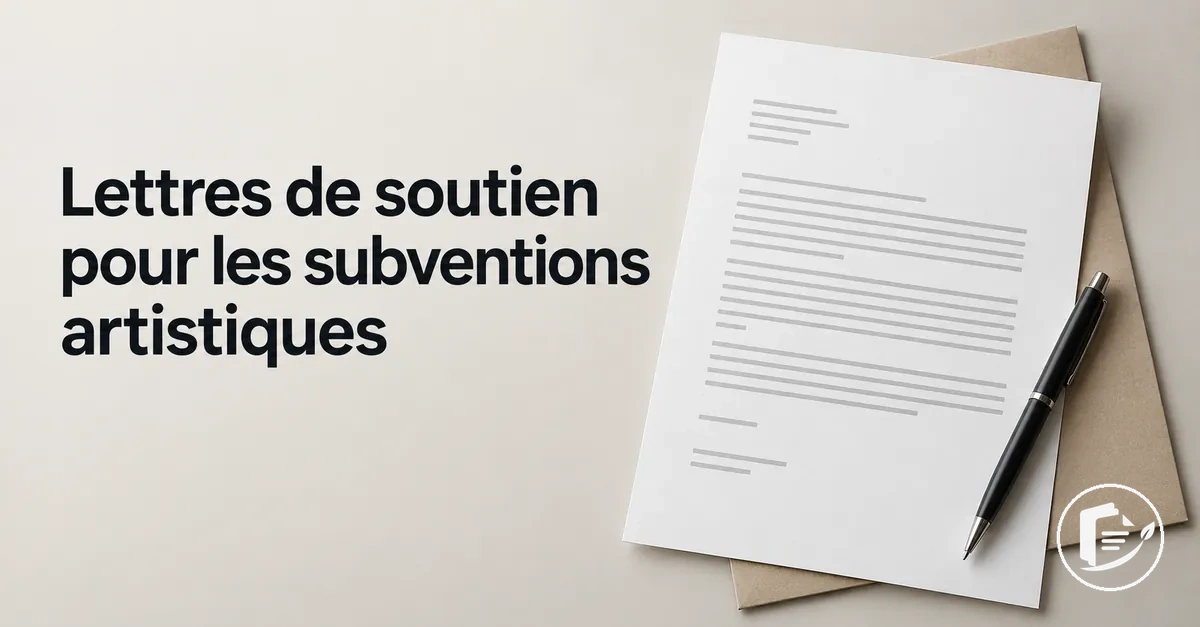 Lettre de soutien préparée pour la demande de subvention d’un artiste