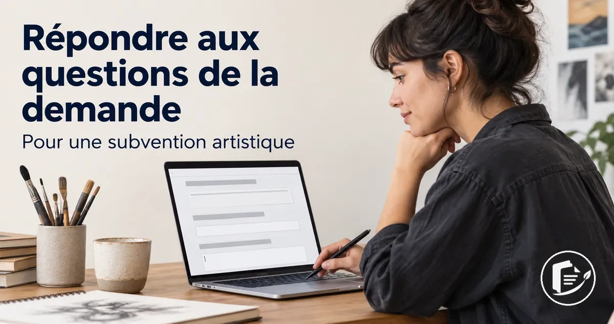 Artiste répondant aux questions d’une demande de subvention