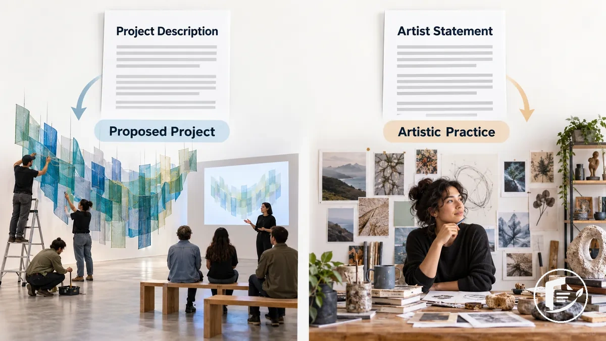 Illustration distinguant une description de projet artistique proposé d’une démarche artistique portant sur la pratique globale de l’artiste