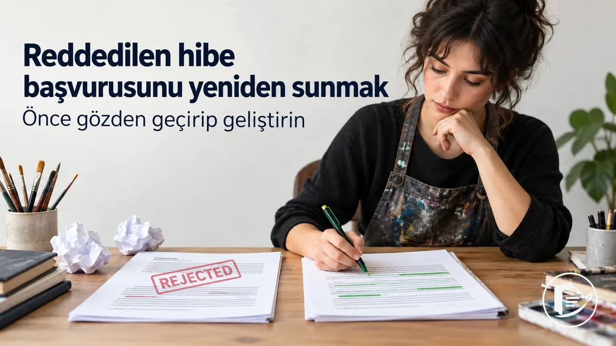 Yeniden sunmak için reddedilen hibe başvurusunu gözden geçiren sanatçı