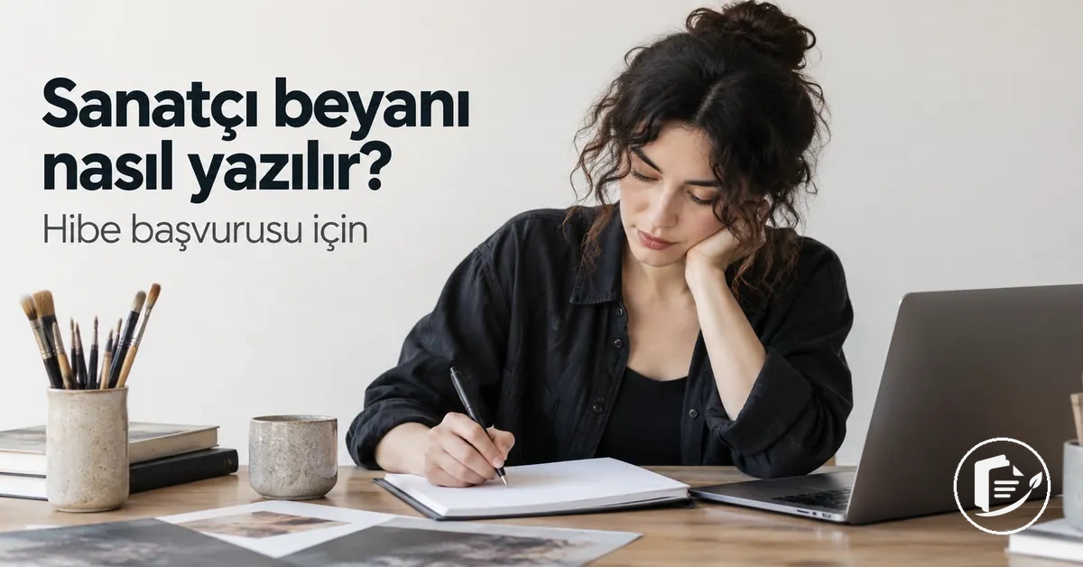 Hibe başvurusu için sanatçı beyanı hazırlayan sanatçı